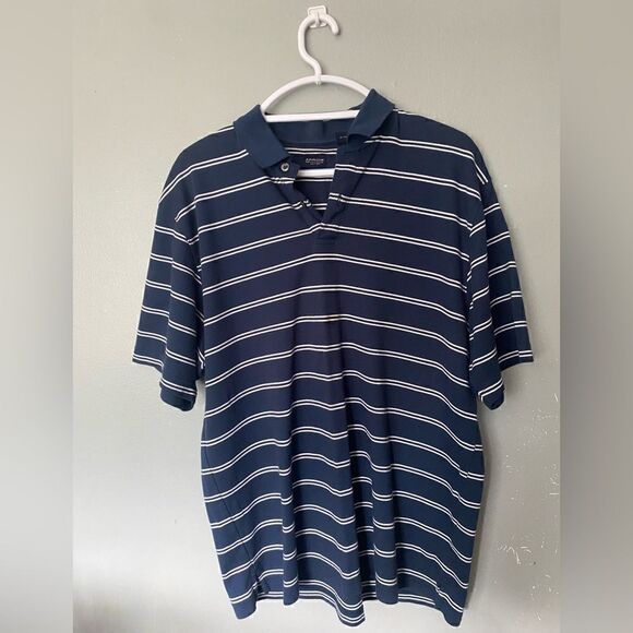 Arrow Polo shirt navy/white stripes size Large - Picture 1 of 5